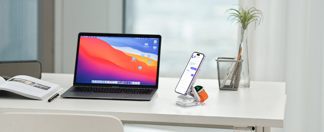 Sag Adieu zum Kabelchaos mit der Ladestation PRO®: Dein 3-in-1-Ladegerät für Alle Geräte